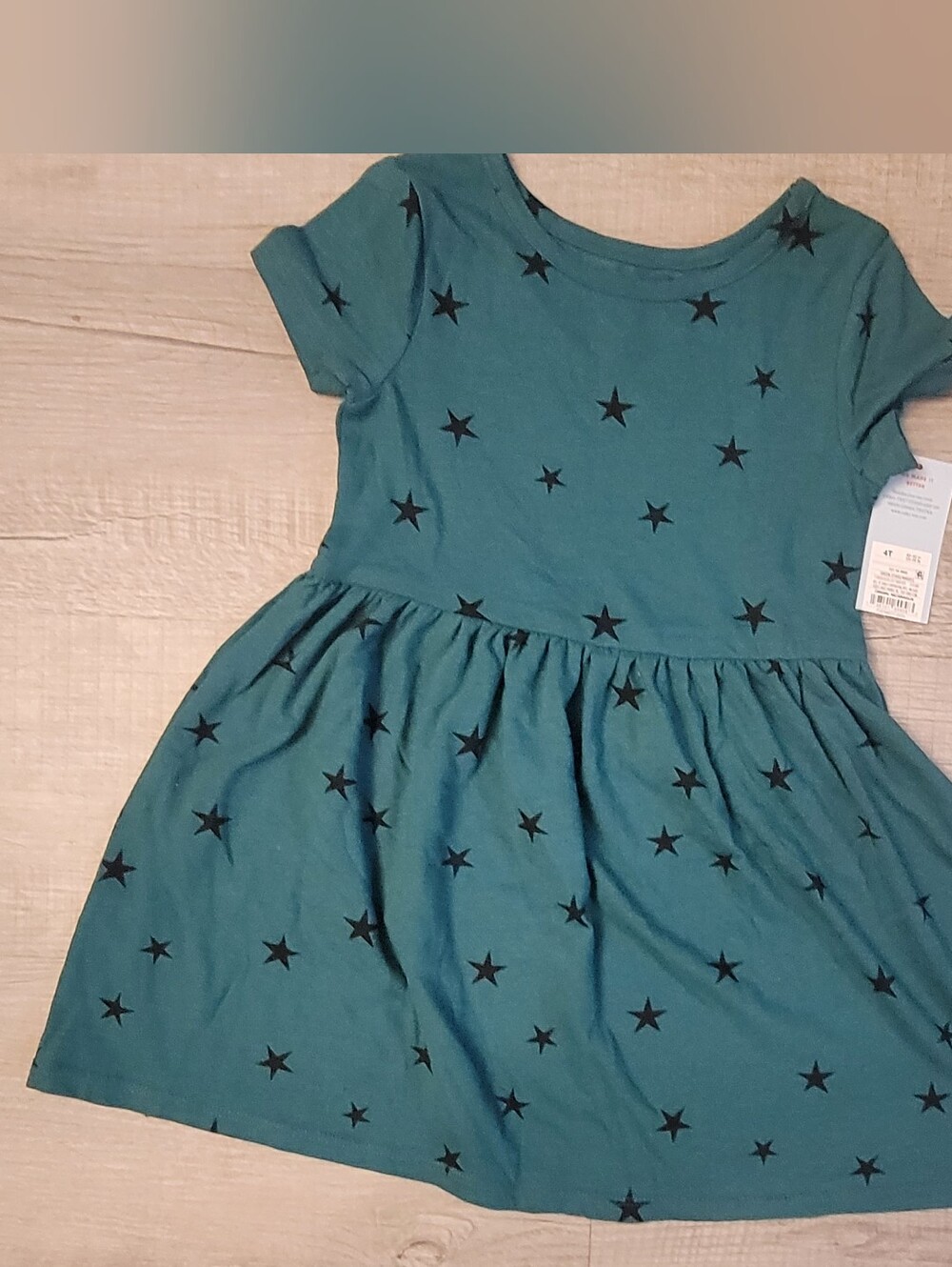 Cat & Jack Teal Star Print Casual Dress